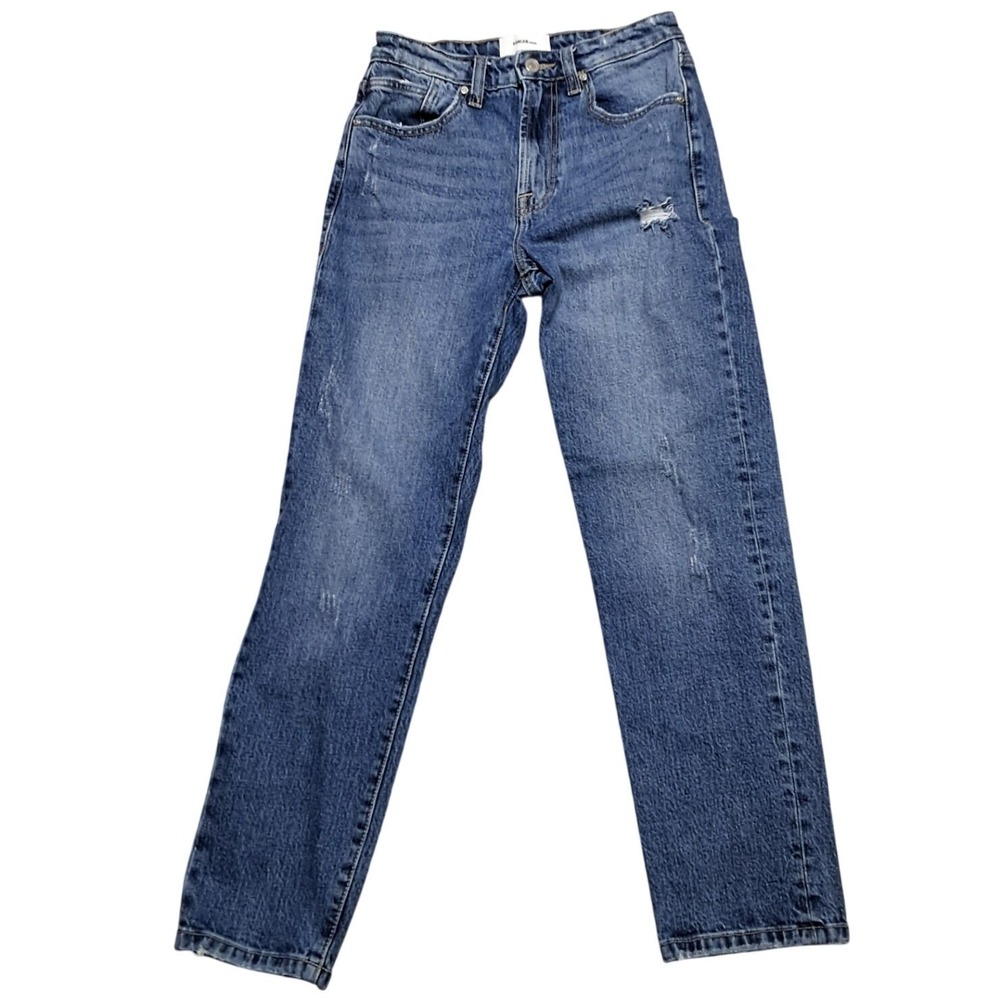 Kancan Premier PR1010M High Rise Straight Leg Distressed Jeans Blue Size 1/24 - Picture 2 of 6
